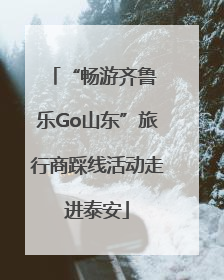 “畅游齐鲁 乐Go山东”旅行商踩线活动走进泰安