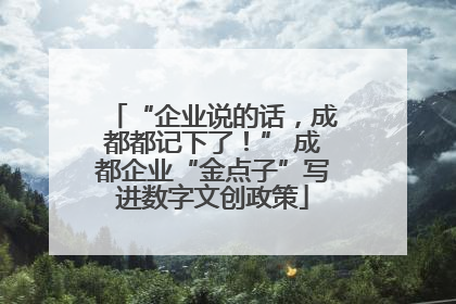 “企业说的话，成都都记下了！” 成都企业“金点子”写进数字文创政策