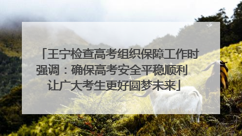 王宁检查高考组织保障工作时强调：确保高考安全平稳顺利 让广大考生更好圆梦未来