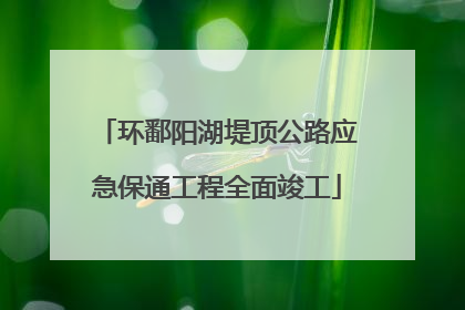 环鄱阳湖堤顶公路应急保通工程全面竣工