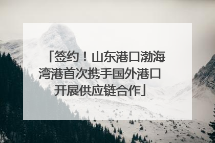 签约！山东港口渤海湾港首次携手国外港口开展供应链合作