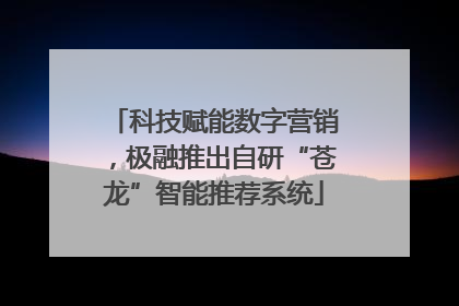 科技赋能数字营销，极融推出自研“苍龙”智能推荐系统