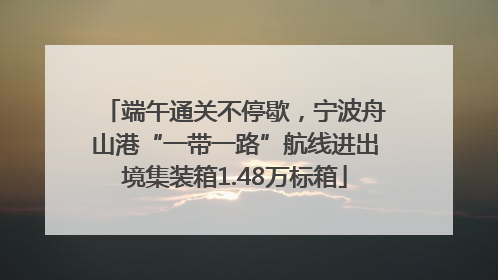 端午通关不停歇，宁波舟山港“一带一路”航线进出境集装箱1.48万标箱