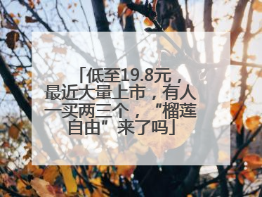 低至19.8元，最近大量上市，有人一买两三个，“榴莲自由”来了吗