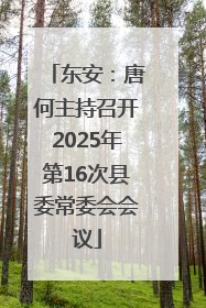 东安：唐何主持召开2025年第16次县委常委会会议
