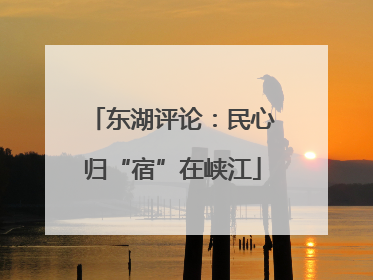 东湖评论：民心归“宿”在峡江