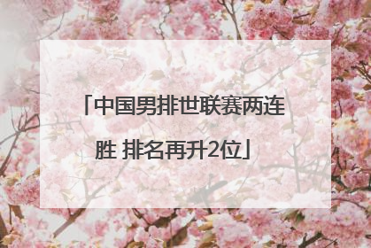 中国男排世联赛两连胜 排名再升2位