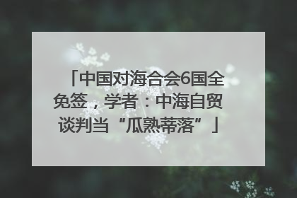 中国对海合会6国全免签，学者：中海自贸谈判当“瓜熟蒂落”