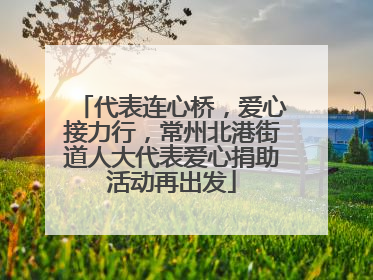 代表连心桥，爱心接力行，常州北港街道人大代表爱心捐助活动再出发