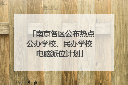南京各区公布热点公办学校、民办学校电脑派位计划