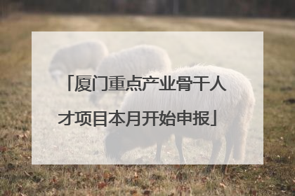 厦门重点产业骨干人才项目本月开始申报