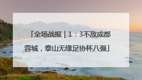 全场战报｜1：3不敌成都蓉城，泰山无缘足协杯八强