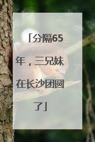 分隔65年，三兄妹在长沙团圆了