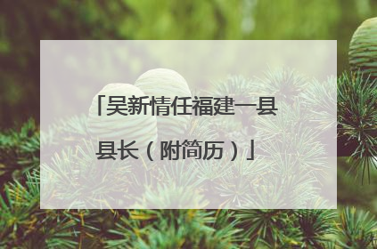 吴新情任福建一县县长（附简历）