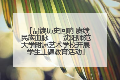 品读历史回响 赓续民族血脉——沈阳师范大学附属艺术学校开展学生主题教育活动