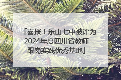 喜报！乐山七中被评为2024年度四川省教师跟岗实践优秀基地