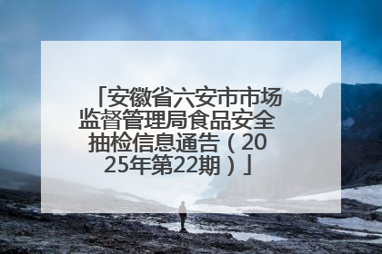 安徽省六安市市场监督管理局食品安全抽检信息通告（2025年第22期）
