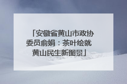 安徽省黄山市政协委员俞娟：茶叶绘就黄山民生新图景