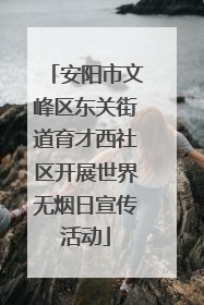 安阳市文峰区东关街道育才西社区开展世界无烟日宣传活动