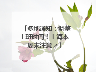 多地通知：调整上班时间！上海本周末注意↗