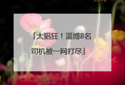 太猖狂！淄博8名司机被一网打尽