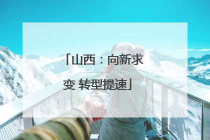 山西：向新求变 转型提速