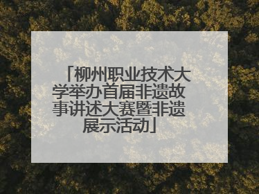 柳州职业技术大学举办首届非遗故事讲述大赛暨非遗展示活动