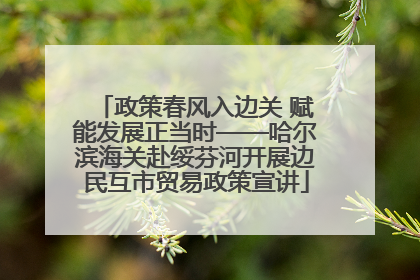政策春风入边关 赋能发展正当时——哈尔滨海关赴绥芬河开展边民互市贸易政策宣讲
