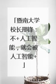 暨南大学校长邢锋：不+人工智能，就会被人工智能+