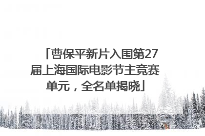 曹保平新片入围第27届上海国际电影节主竞赛单元，全名单揭晓