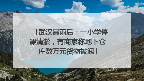 武汉暴雨后：一小学停课清淤，有商家称地下仓库数万元货物被泡