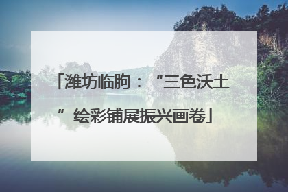 潍坊临朐：“三色沃土”绘彩铺展振兴画卷