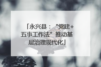 永兴县：“党建+五事工作法”推动基层治理现代化