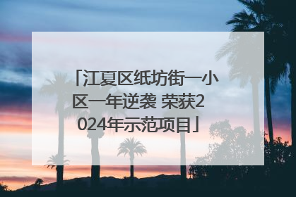 江夏区纸坊街一小区一年逆袭 荣获2024年示范项目