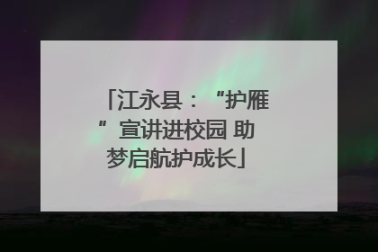 江永县：“护雁”宣讲进校园 助梦启航护成长