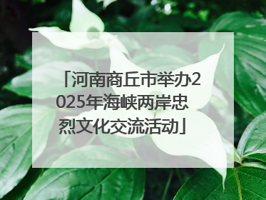河南商丘市举办2025年海峡两岸忠烈文化交流活动
