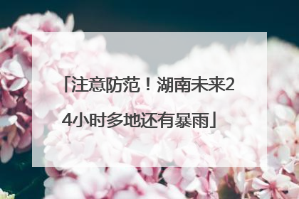 注意防范！湖南未来24小时多地还有暴雨