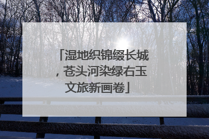 湿地织锦缀长城，苍头河染绿右玉文旅新画卷