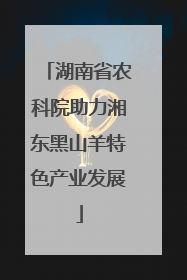 湖南省农科院助力湘东黑山羊特色产业发展
