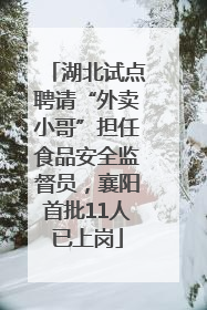 湖北试点聘请“外卖小哥”担任食品安全监督员，襄阳首批11人已上岗
