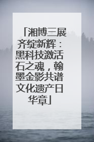 湘博三展齐绽新辉：黑科技激活石之魂，翰墨金影共谱文化遗产日华章
