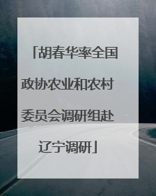 胡春华率全国政协农业和农村委员会调研组赴辽宁调研
