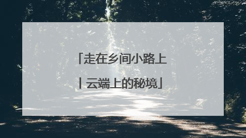 走在乡间小路上丨云端上的秘境