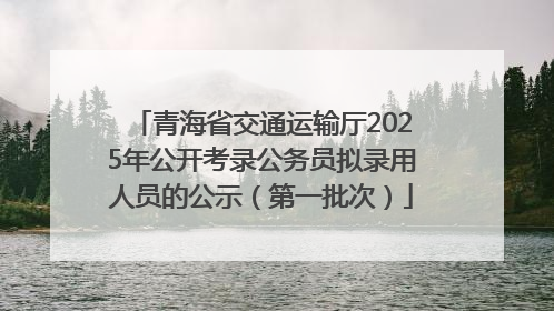 青海省交通运输厅2025年公开考录公务员拟录用人员的公示（第一批次）