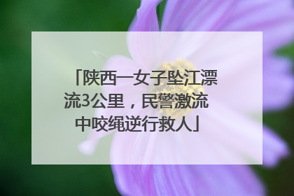 陕西一女子坠江漂流3公里，民警激流中咬绳逆行救人