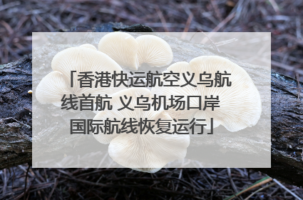 香港快运航空义乌航线首航 义乌机场口岸国际航线恢复运行