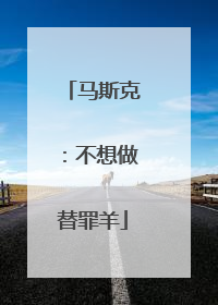 马斯克：不想做替罪羊
