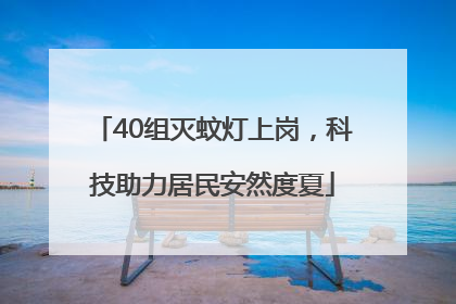40组灭蚊灯上岗，科技助力居民安然度夏