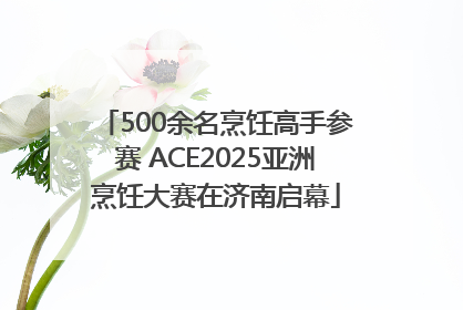 500余名烹饪高手参赛 ACE2025亚洲烹饪大赛在济南启幕